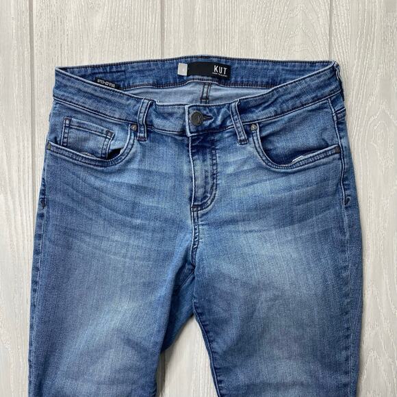 KUT Women's Denim Blue Distressed Donna Ankle Skinny Jeans Size 8 - Picture 9 of 10